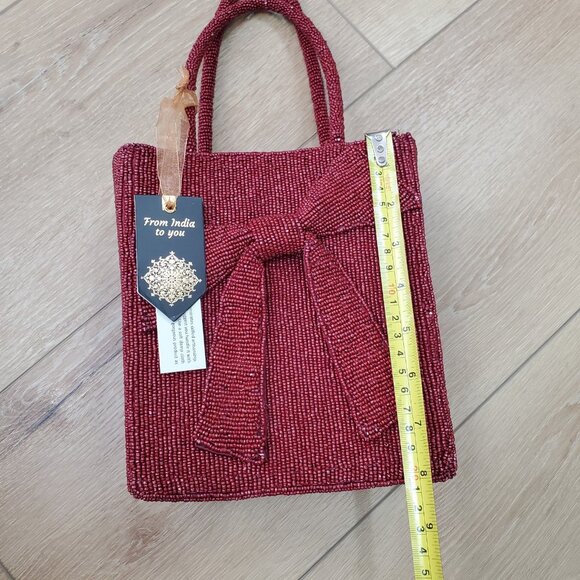 New Release Rare From India to You Red Bow Beaded Bag Viral TikTok Party Holiday - Picture 14 of 16